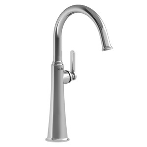 Momenti Single Handle Tall Lavatory Faucet with C-Spout  - Chrome with J-Shaped Handles | Model Number: MMRDL01JC - Product Knockout