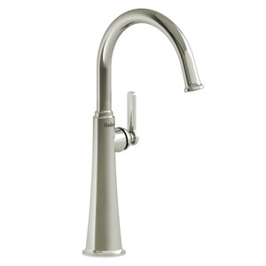 Momenti Single Handle Tall Lavatory Faucet with C-Spout  - Polished Nickel with J-Shaped Handles | Model Number: MMRDL01JPN - Product Knockout