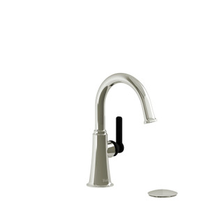 Momenti Single Handle Lavatory Faucet with C-Spout 1.0 GPM - Polished Nickel and Black with J-Shaped Handles | Model Number: MMRDS01JPNBK-10 - Product Knockout