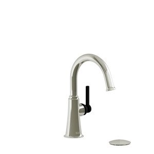 Momenti Single Handle Lavatory Faucet with C-Spout  - Polished Nickel and Black with Lever Handles | Model Number: MMRDS01LPNBK - Product Knockout