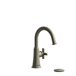 Momenti Single Handle Lavatory Faucet with C-Spout  - Brushed Nickel with X-Shaped Handles | Model Number: MMRDS01XBN - Product Knockout