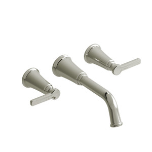 Momenti Wall Mount Tub Filler  - Polished Nickel with J-Shaped Handles | Model Number: MMSQ05JPN - Product Knockout