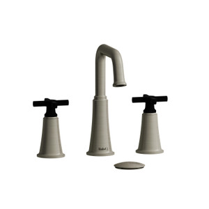 DISCONTINUED Momenti™ Widespread Lavatory Faucet With U-Spout - Brushed Nickel/Black | Model Number: MMSQ08+BNBK