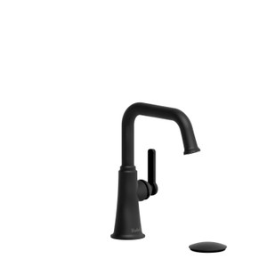 Momenti Single Handle Lavatory Faucet with U-Spout  - Black with J-Shaped Handles | Model Number: MMSQS01JBK - Product Knockout