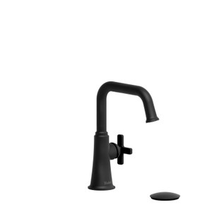 Momenti Single Handle Lavatory Faucet with U-Spout  - Black with X-Shaped Handles | Model Number: MMSQS01XBK - Product Knockout