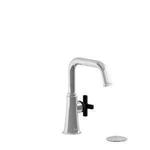 Momenti Single Handle Lavatory Faucet with U-Spout 1.0 GPM - Chrome and Black with X-Shaped Handles | Model Number: MMSQS01XCBK-10 - Product Knockout
