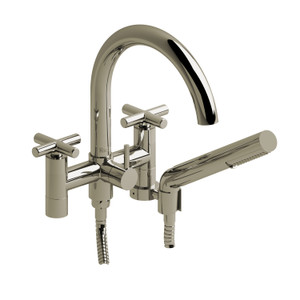 Pallace Two Hole Tub Filler  - Polished Nickel with Cross Handles | Model Number: PA06+PN - Product Knockout