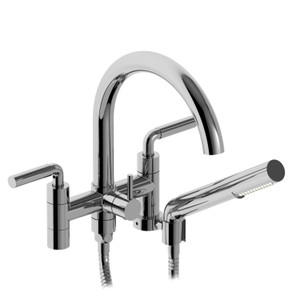 Riu Two Hole Tub Filler Without Risers  - Chrome with Lever Handles | Model Number: RU06LC - Product Knockout