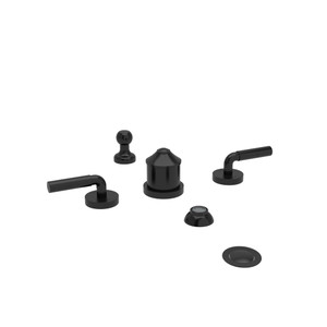 Riu Two Handle Deck Mount Bidet  - Black with Lever Handles | Model Number: RU09LBK - Product Knockout