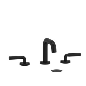 Riu Widespread Lavatory Faucet with U-Spout  - Black with Lever Handles | Model Number: RUSQ08LBK - Product Knockout