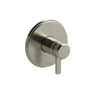 Momenti 1/2 Inch Thermostatic and Pressure Balance Trim with up to 3 Functions  - Brushed Nickel with J-Shaped Handles | Model Number: TMMRD23JBN - Product Knockout