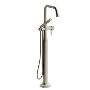 Momenti™ Single Hole Floor Mount Tub Filler Trim With U-Spout - Brushed Nickel | Model Number: TMMSQ39JBN