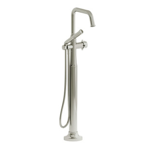DISCONTINUED Momenti™ Single Hole Floor Mount Tub Filler Trim With U-Spout - Polished Nickel | Model Number: TMMSQ39+PN