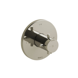 Riu 1/2 Inch Thermostatic and Pressure Balance Trim with up to 3 Functions  - Polished Nickel with Cross Handles | Model Number: TRUTM23+PN - Product Knockout
