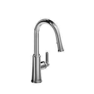 Trattoria Pulldown Kitchen Faucet With C-Spout  - Chrome | Model Number: TTRD101C - Product Knockout