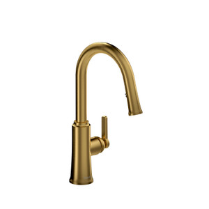 Trattoria Pulldown Kitchen Faucet With C-Spout  - Brushed Gold | Model Number: TTRD101BG - Product Knockout