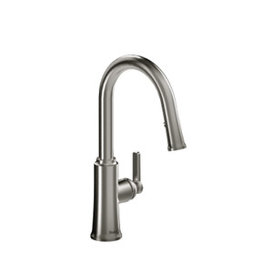 Trattoria Pulldown Kitchen Faucet With C-Spout  - Stainless Steel Finish | Model Number: TTRD101SS - Product Knockout