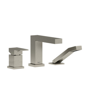 Kubik™ 3-Hole Pressure Balance Deck Mount Tub Filler Trim - Brushed Nickel | Model Number: TUS16BN