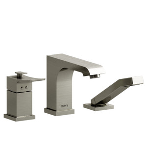 Zendo 3-Hole Deck Mount Tub Filler  - Brushed Nickel | Model Number: ZO17BN - Product Knockout