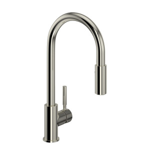 Lux Side Handle Stainless Steel Pulldown Kitchen Faucet - Polished Nickel with Lever Handle | Model Number: R7520PN - Product Knockout