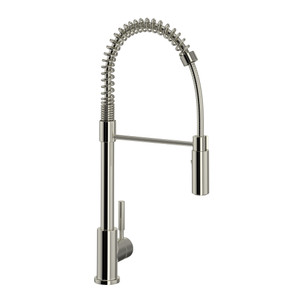 Lux Side Handle Stainless Steel Pro Pulldown Kitchen Faucet - Polished Nickel with Lever Handle | Model Number: R7521PN - Product Knockout