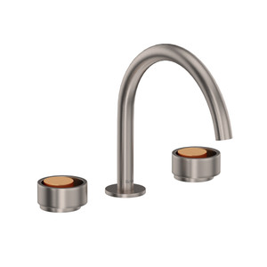 Eclissi™ Widespread Lavatory Faucet With C-Spout - Satin Nickel/Satin Gold | Model Number: EC08D3IWSNG