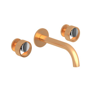 DISCONTINUED Eclissi™ Wall Mount Lavatory Faucet Trim With C-Spout - Satin Gold/Polished Chrome | Model Number: EC08W3IWSGC