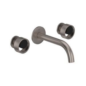 Eclissi™ Wall Mount Lavatory Faucet Trim With C-Spout - Satin Nickel/Matte Black | Model Number: EC08W3IWSNB