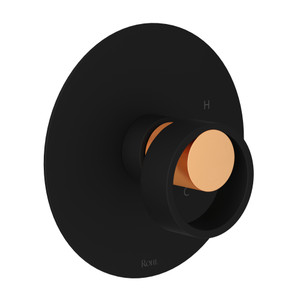 Eclissi Pressure Balance Trim without Diverter - Matte Black with Satin Gold Accent with Circular Handle | Model Number: EC10W1IWMBG - Product Knockout