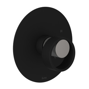 Eclissi Pressure Balance Trim without Diverter - Matte Black with Satin Nickel Accent with Circular Handle | Model Number: EC10W1IWMBN - Product Knockout