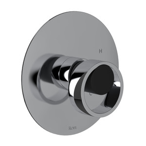 Eclissi Pressure Balance Trim without Diverter - Polished Chrome with Matte Black Accent with Circular Handle | Model Number: EC10W1IWPCB - Product Knockout