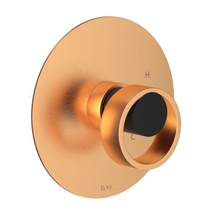 Eclissi Pressure Balance Trim without Diverter - Satin Gold with Matte Black Accent with Circular Handle | Model Number: EC10W1IWSGB - Product Knockout