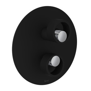 Eclissi Pressure Balance Trim with Diverter - Matte Black with Polished Chrome Accent with Circular Handle | Model Number: EC11W1IWMBC - Product Knockout