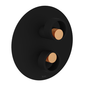 Eclissi Pressure Balance Trim with Diverter - Matte Black with Satin Gold Accent with Circular Handle | Model Number: EC11W1IWMBG - Product Knockout