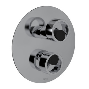 Eclissi Pressure Balance Trim with Diverter - Polished Chrome with Matte Black Accent with Circular Handle | Model Number: EC11W1IWPCB - Product Knockout