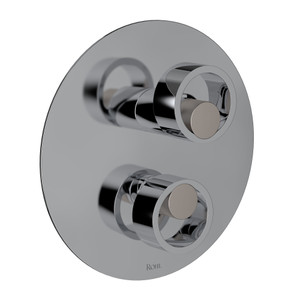 Eclissi Pressure Balance Trim with Diverter - Polished Chrome with Satin Nickel Accent with Circular Handle | Model Number: EC11W1IWPCN - Product Knockout