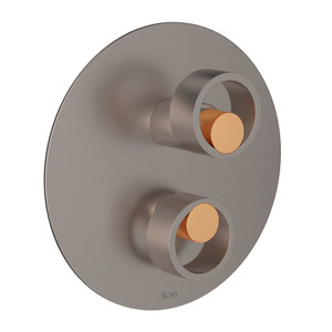 Eclissi Pressure Balance Trim with Diverter - Satin Nickel with Satin Gold Accent with Circular Handle | Model Number: EC11W1IWSNG - Product Knockout