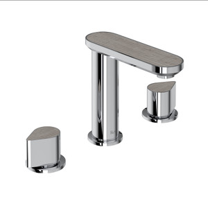 Miscelo Widespread Bathroom Faucet - Polished Chrome Spout with Whitewash Barnwood Insert with Lever Handle with Insert | Model Number: MI09D3WBAPC - Product Knockout