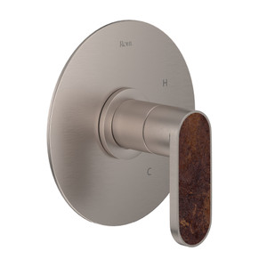 Miscelo Pressure Balance Trim without Diverter - Satin Nickel Spout with Sedona Insert with Lever Handle with Insert | Model Number: MI10W1SDSTN - Product Knockout