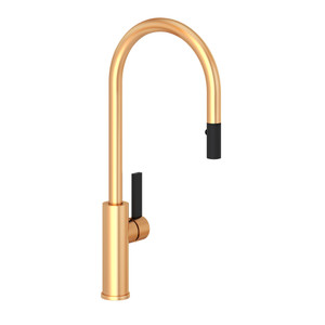 DISCONTINUED Tuario™ Pull-Down Kitchen Faucet With C-Spout - Satin Gold | Model Number: TR55D1LBSG