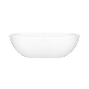 Barcelona 66-7/8 Inch X 31-3/4 Inch Freestanding Soaking Bathtub in Volcanic Limestone&trade; with No Overflow Hole - Matte White | Model Number: BA2M-N-SM-NO - Product Knockout