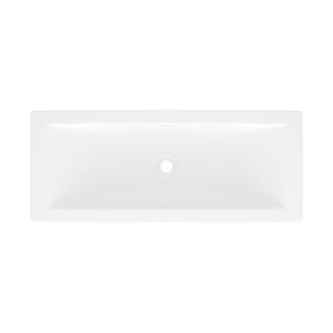 Rossendale 91 Rectangular 36-1/8 Inch Undermount or Drop-in Lavatory Sink in Volcanic Limestone&trade; with Internal Overflow - Gloss White | Model Number: DU-ROS-91-IO - Product Knockout