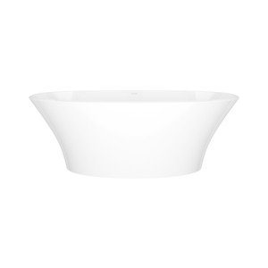 Ionian 67 Inch X 31-3/4 Inch Freestanding Soaking Bathtub in Volcanic Limestone&trade; with No Overflow Hole - Gloss White | Model Number: INN-N-SW-NO - Product Knockout