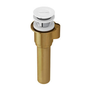 IntelliDrain™ Push Drain for Victoria + Albert® Bathtubs Without an Overflow Hole - White (WH) | Model Number: K-40E-WH
