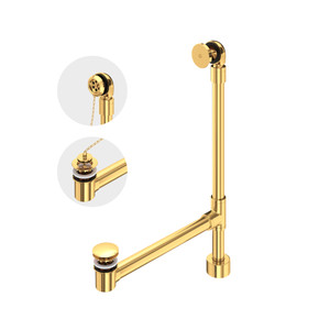 Freestanding Bathtub Drain Kit For Above-Floor Installation Box - Unlacquered Brass | Model Number: K-50-UB