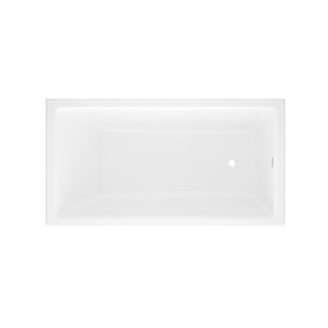 Kaldera 60 Inch X 32 Inch Undermount Or Drop-In Bathtub in Volcanic Limestone&trade; with Internal Overflow - Gloss White | Model Number: KAL2-N-RH-SW-IO - Product Knockout