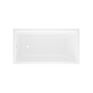 Kaldera 60 Inch X 32 Inch Undermount Or Drop-In Bathtub in Volcanic Limestone&trade; with Internal Overflow - Gloss White | Model Number: KAL2-N-SW-IO - Product Knockout