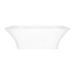 Ravello 68-5/8 Inch X 29-5/8 Inch Freestanding Soaking Bathtub in Volcanic Limestone&trade; with Overflow Hole - Gloss White | Model Number: RAV-N-SW-OF - Product Knockout