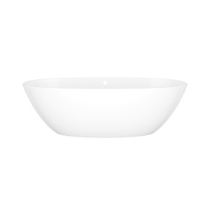 Terrassa 67 Inch X 31-1/4 Inch Freestanding Soaking Bathtub in Volcanic Limestone&trade; with Overflow Hole - Gloss White | Model Number: TER-N-SW-OF - Product Knockout