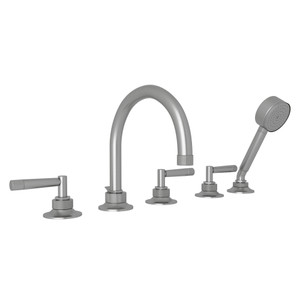 Graceline 5-Hole Deck Mount Tub Filler - Gun Metal with Metal Lever Handle | Model Number: MB2050LMGM - Product Knockout